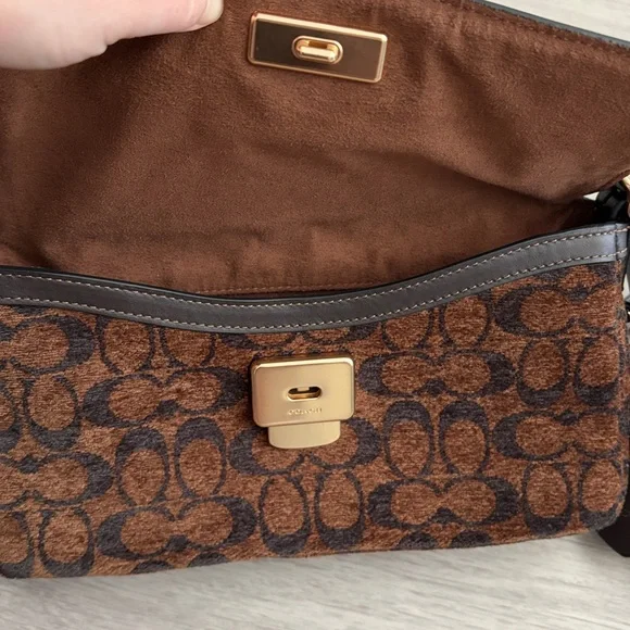 Coach Etta Small Flap Shoulder Bag in Signature Chenille